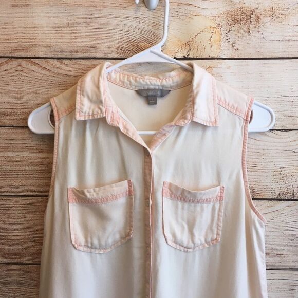 RUBBISH BUTTON FRONT TOP IN FADED PINK - Picture 2 of 5